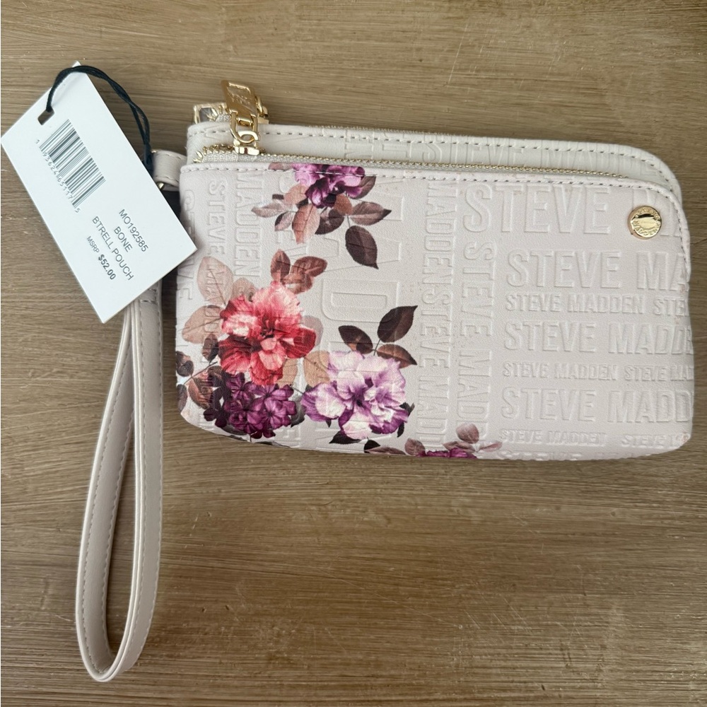 Steve Madden Floral Embossed Wristlet